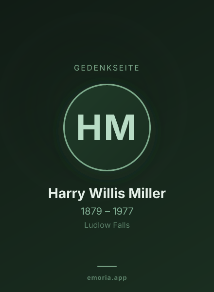 Gedenkportrait von Harry Willis Miller
