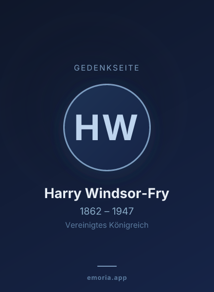 Gedenkportrait von Harry Windsor-Fry