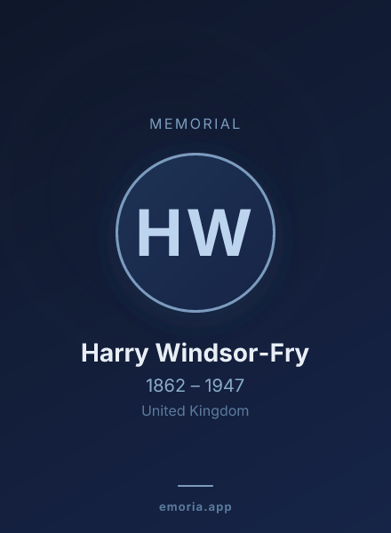 Memorial portrait of Harry Windsor-Fry