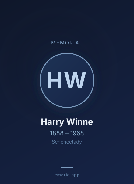 Memorial portrait of Harry Winne