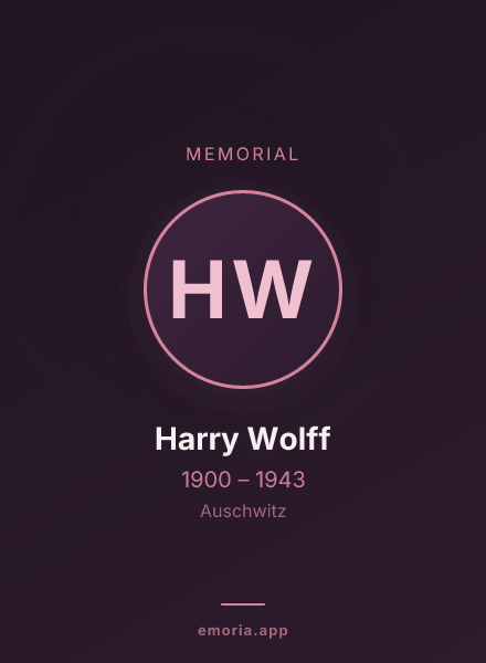 Memorial portrait of Harry Wolff