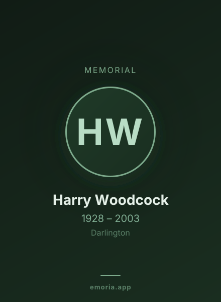 Memorial portrait of Harry Woodcock
