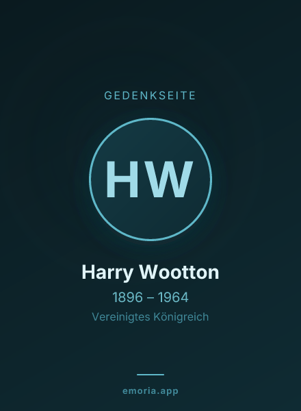 Gedenkportrait von Harry Wootton