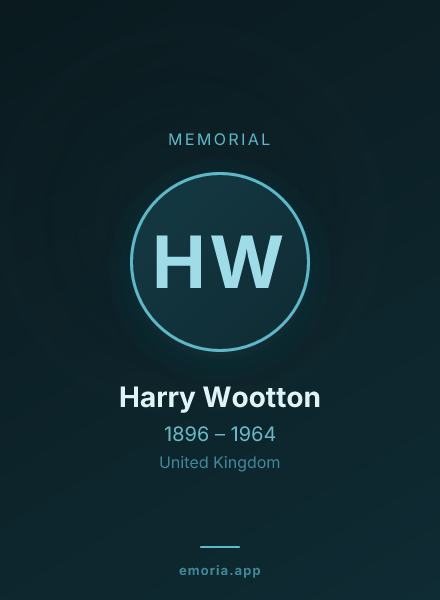 Memorial portrait of Harry Wootton