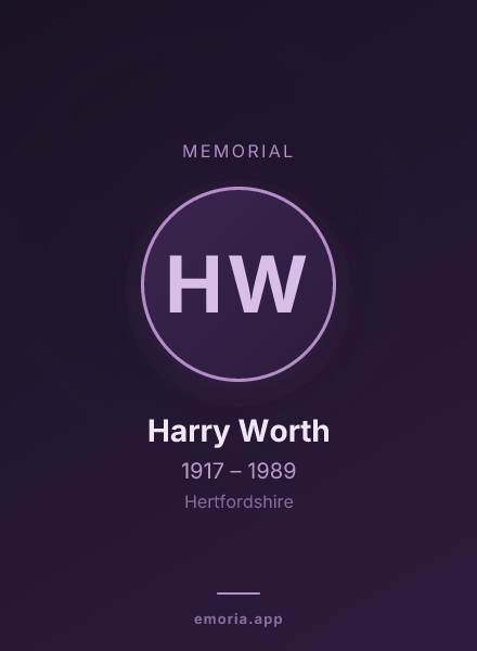 Memorial portrait of Harry Worth