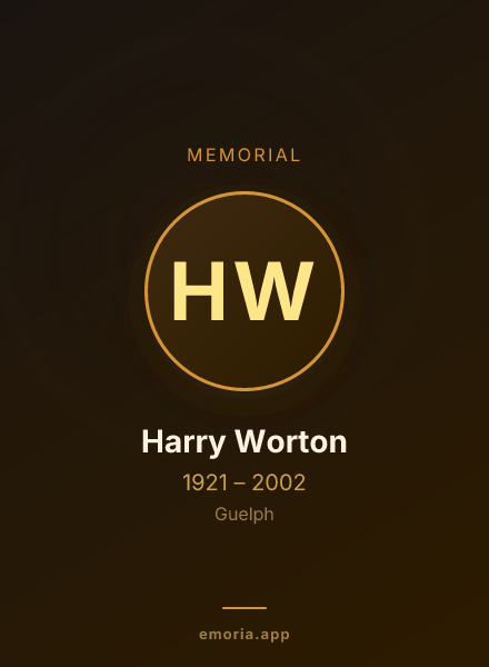 Memorial portrait of Harry Worton