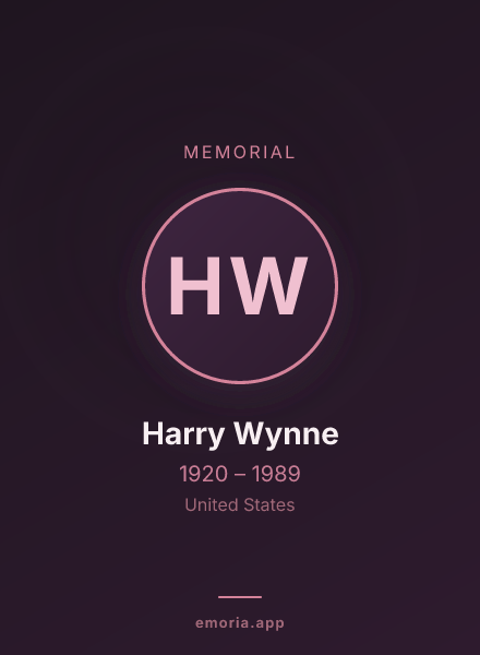 Memorial portrait of Harry Wynne