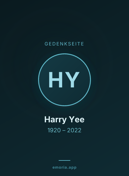 Gedenkportrait von Harry Yee