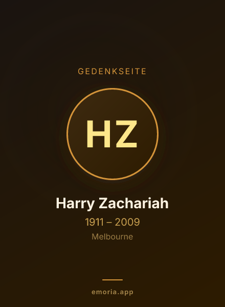 Gedenkportrait von Harry Zachariah