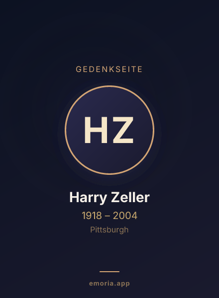 Gedenkportrait von Harry Zeller