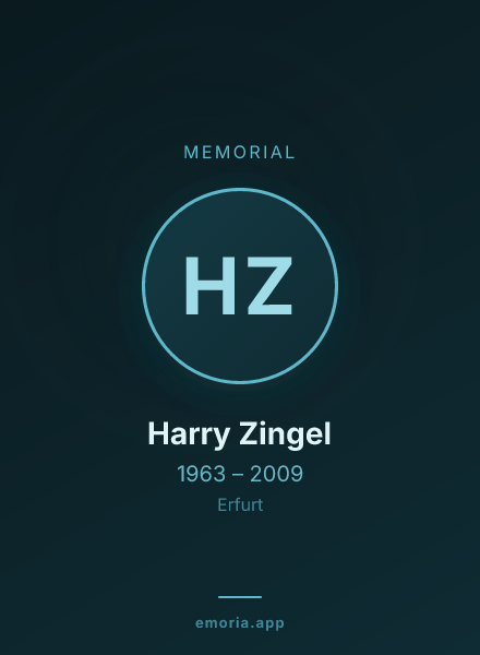 Memorial portrait of Harry Zingel