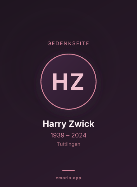 Gedenkportrait von Harry Zwick