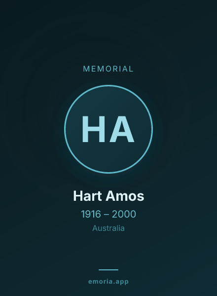 Memorial portrait of Hart Amos