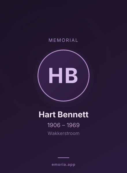 Memorial portrait of Hart Bennett