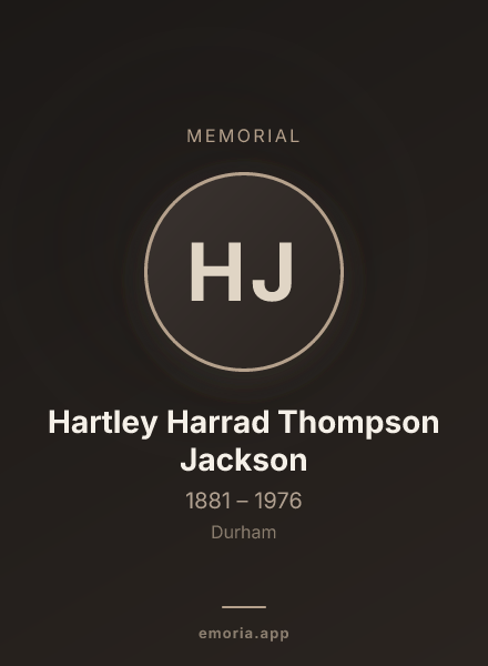 Memorial portrait of Hartley Harrad Thompson Jackson