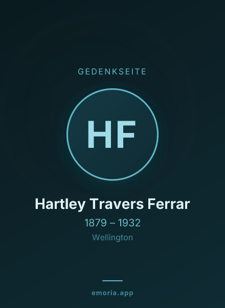 Gedenkportrait von Hartley Travers Ferrar