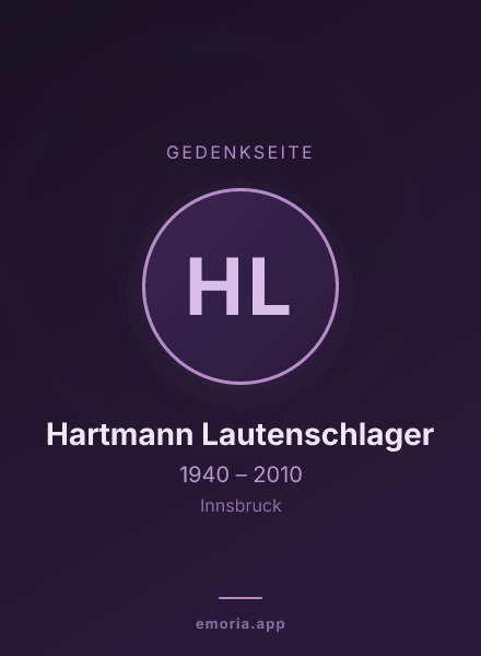 Gedenkportrait von Hartmann Lautenschlager