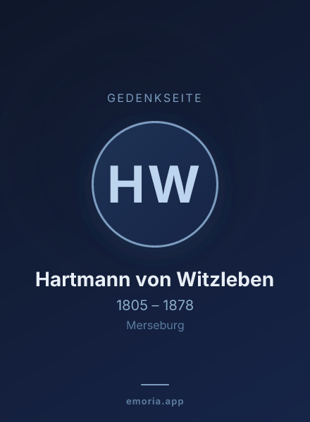 Gedenkportrait von Hartmann von Witzleben