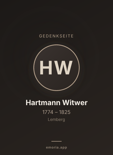 Gedenkportrait von Hartmann Witwer