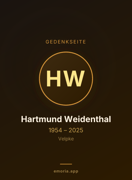 Gedenkportrait von Hartmund Weidenthal