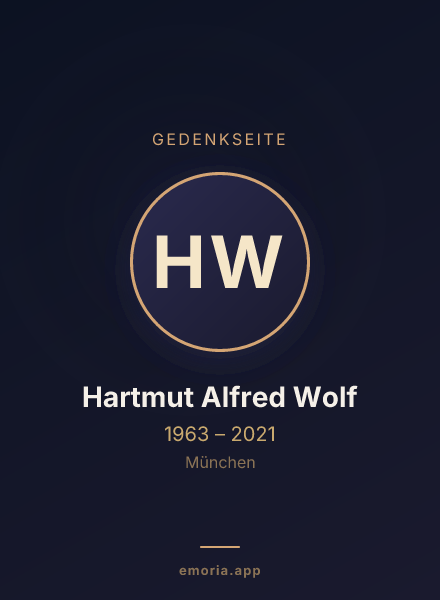 Gedenkportrait von Hartmut Alfred Wolf