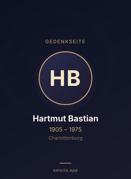 Gedenkportrait von Hartmut Bastian