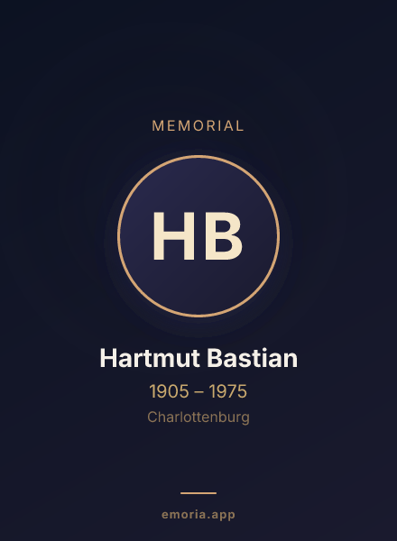 Memorial portrait of Hartmut Bastian