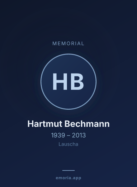 Memorial portrait of Hartmut Bechmann