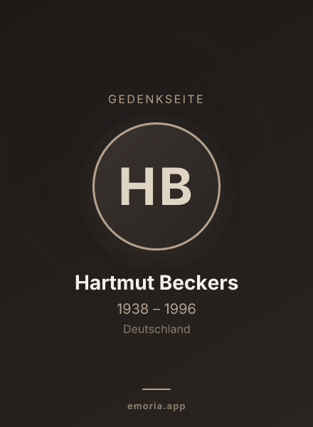 Gedenkportrait von Hartmut Beckers