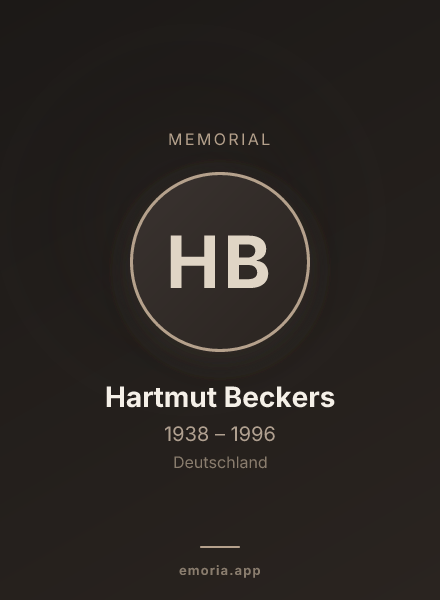 Memorial portrait of Hartmut Beckers