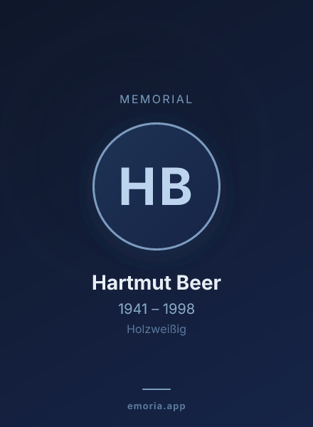 Memorial portrait of Hartmut Beer