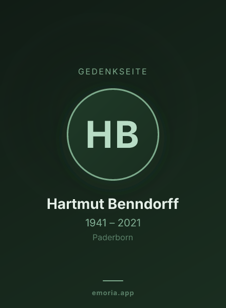 Gedenkportrait von Hartmut Benndorff