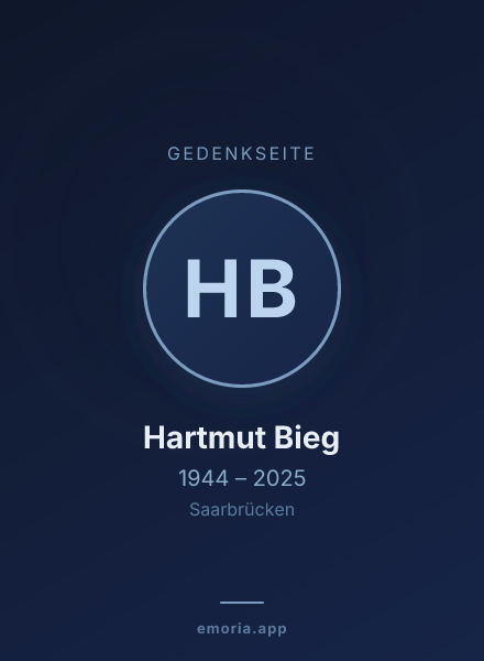 Gedenkportrait von Hartmut Bieg