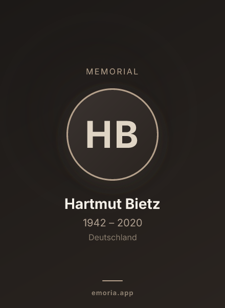 Memorial portrait of Hartmut Bietz