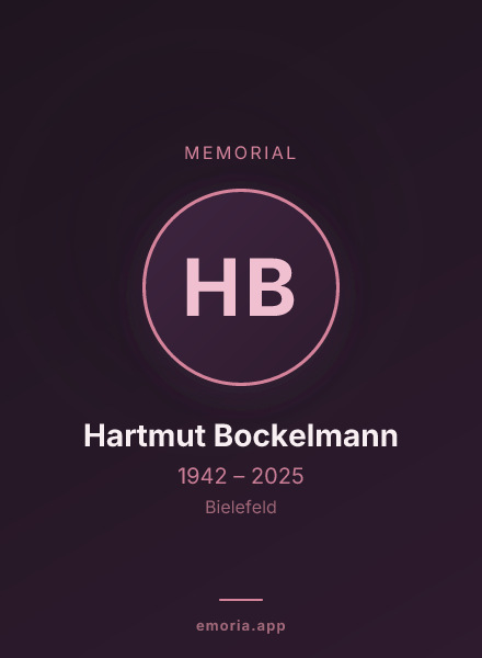 Memorial portrait of Hartmut Bockelmann