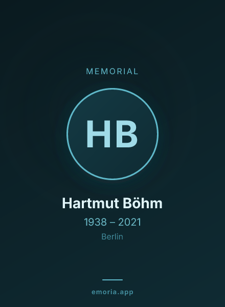 Memorial portrait of Hartmut Böhm