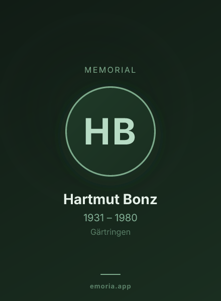 Memorial portrait of Hartmut Bonz