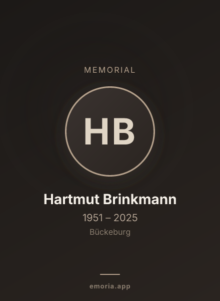 Memorial portrait of Hartmut Brinkmann