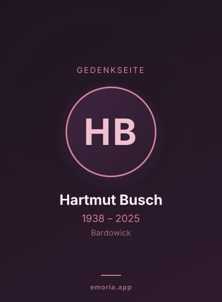 Gedenkportrait von Hartmut Busch