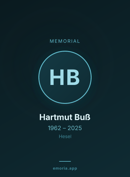 Memorial portrait of Hartmut Buß