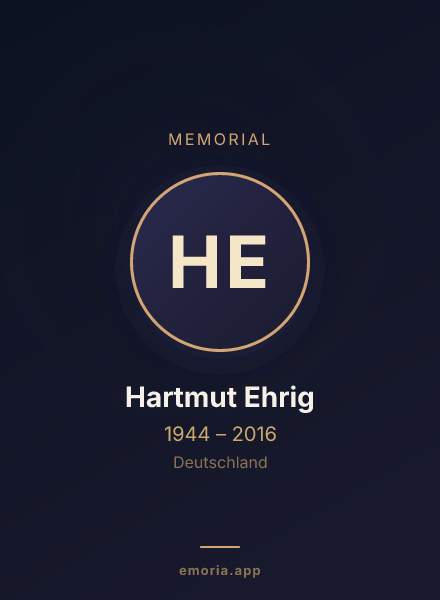 Memorial portrait of Hartmut Ehrig