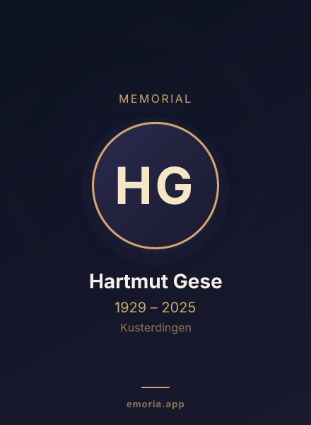 Memorial portrait of Hartmut Gese