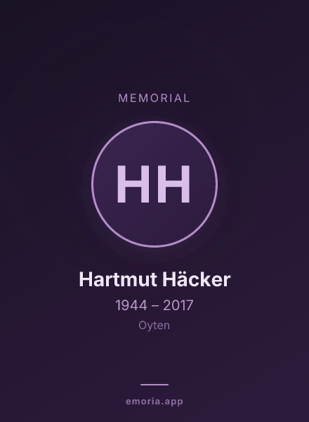 Memorial portrait of Hartmut Häcker
