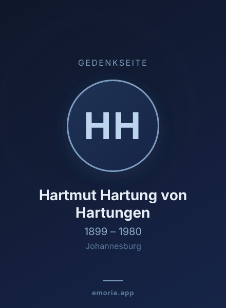 Gedenkportrait von Hartmut Hartung von Hartungen