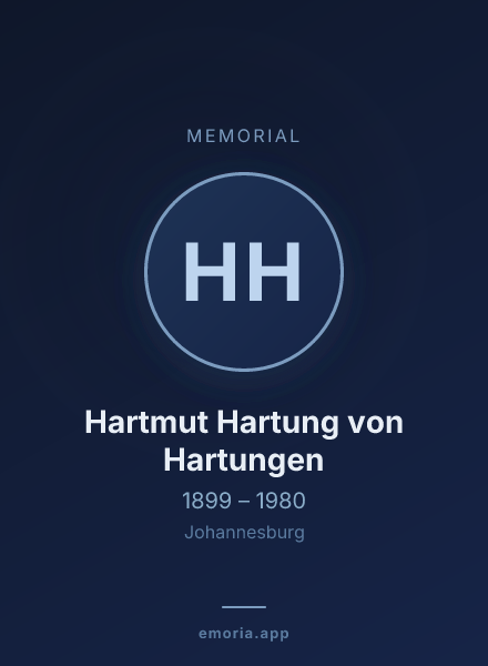 Memorial portrait of Hartmut Hartung von Hartungen
