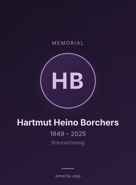 Memorial portrait of Hartmut Heino Borchers