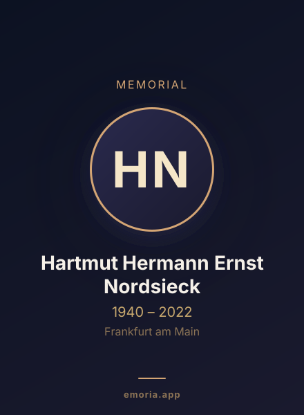 Memorial portrait of Hartmut Hermann Ernst Nordsieck