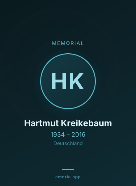 Memorial portrait of Hartmut Kreikebaum