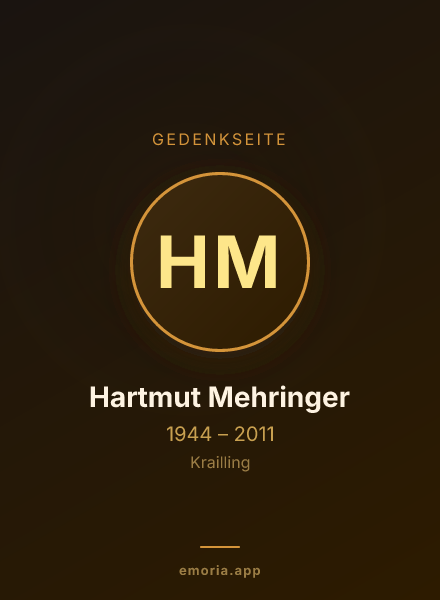 Gedenkportrait von Hartmut Mehringer