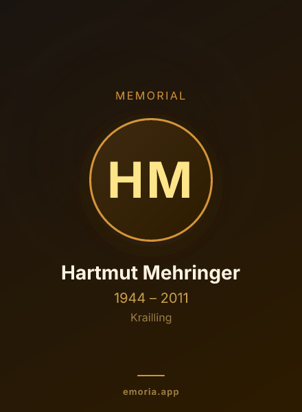 Memorial portrait of Hartmut Mehringer